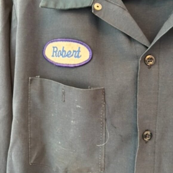 Navy Work Mechanics Chore Shirt with "Robert" patch on front. - Picture 4 of 15